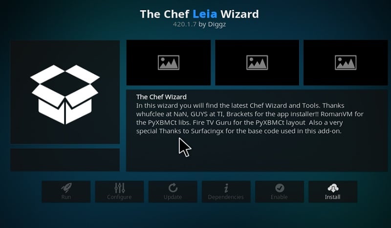 install The Chef Leia Wizard