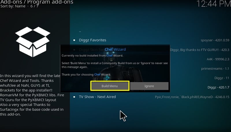 build xenon kodi build menu