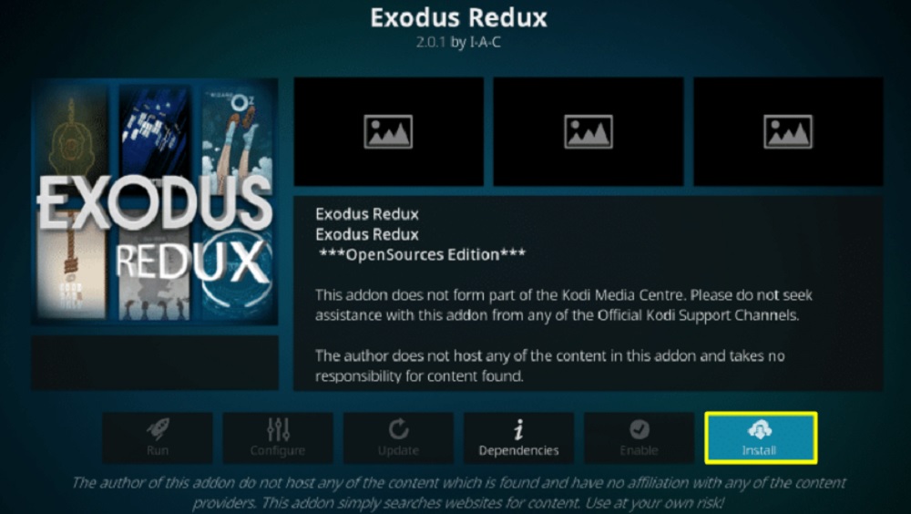 Install exodus redux kodi addon