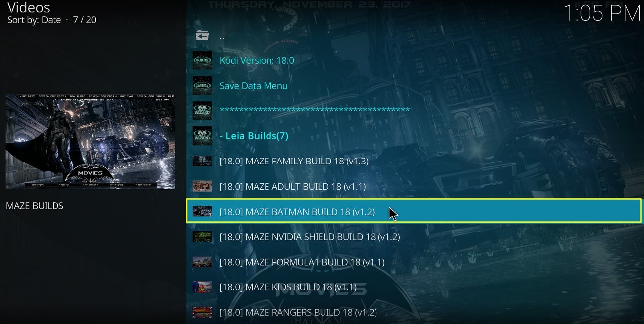 maze kodi build