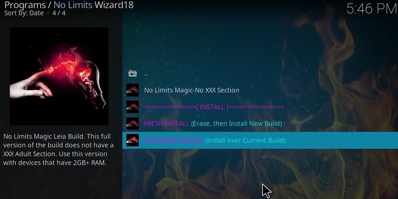 no limits build kodi 18