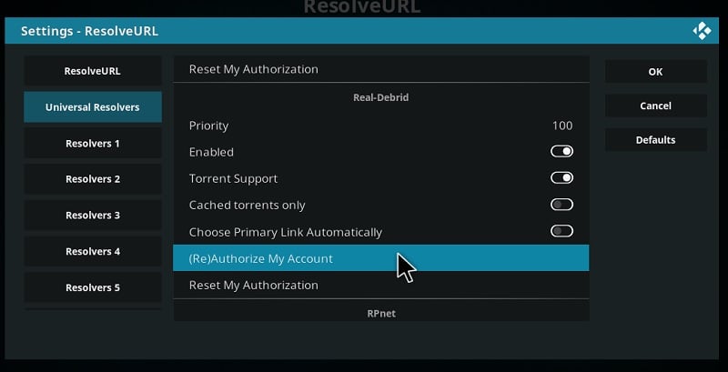 setting up a real debrid account for kodi