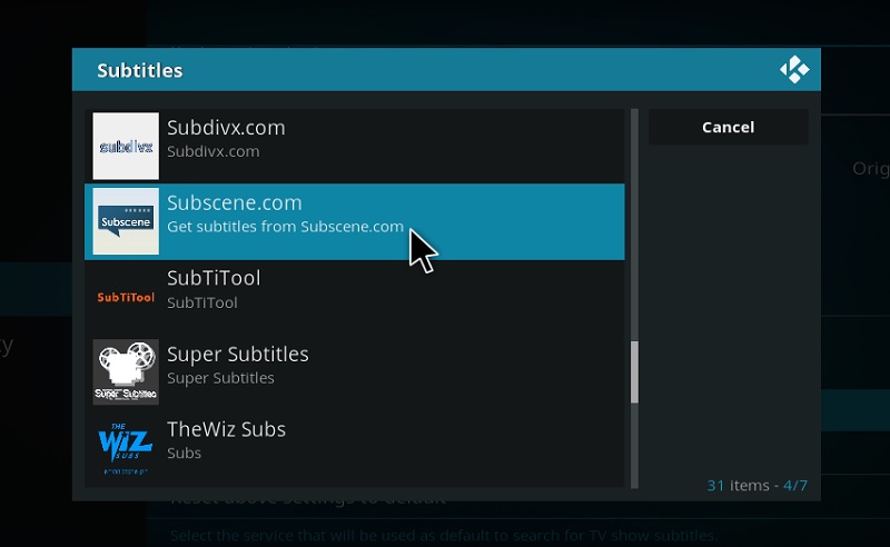 add subtitles to kodi