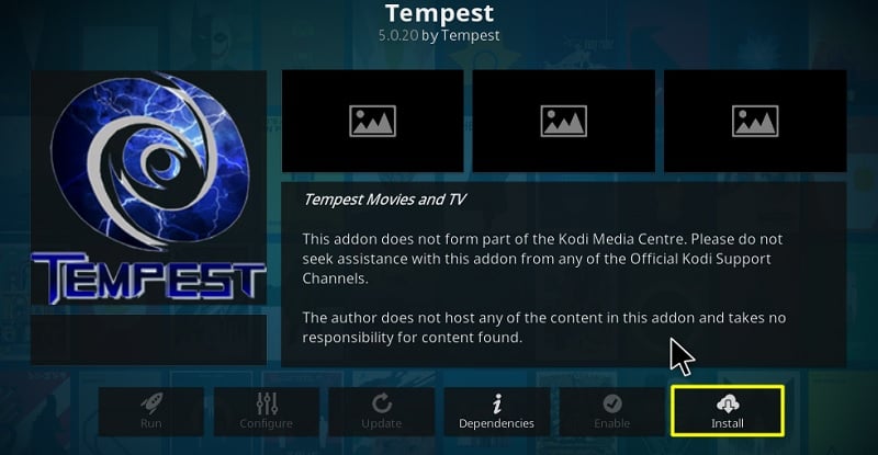 Install Tempest add-on