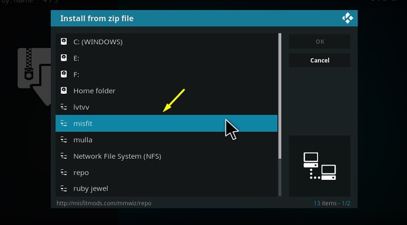 misfit mod kodi