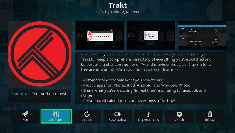 link Trakt with Official Trakt Kodi Addon