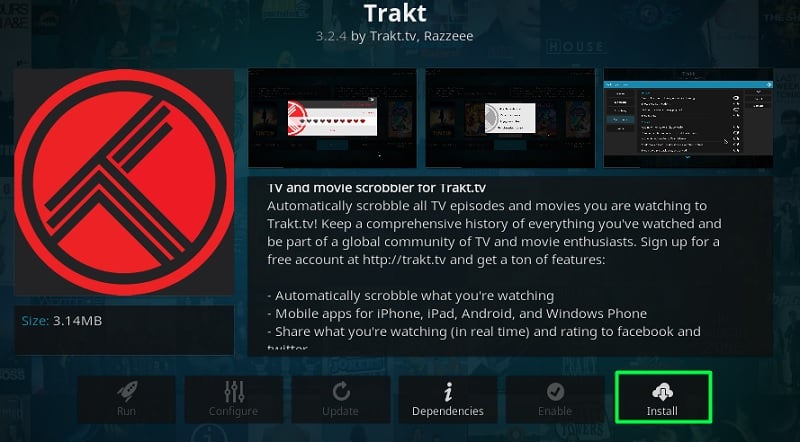 install trakt.tv on kodi